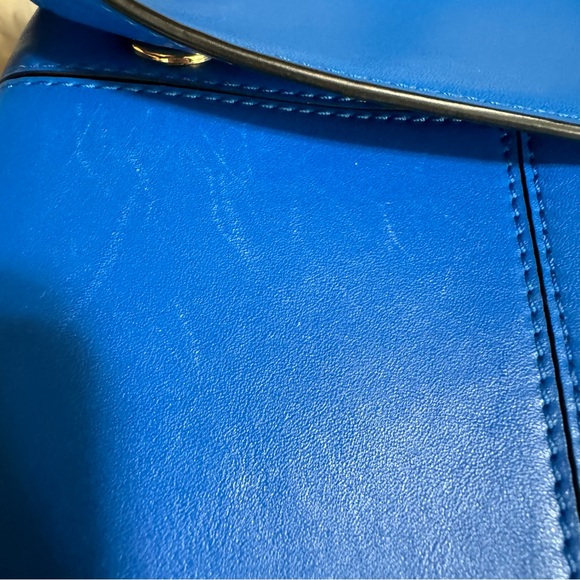 Tory Burch Blue Leather Satchel Purse Handbag & zip around wristlet READ DESCPT - Picture 11 of 16